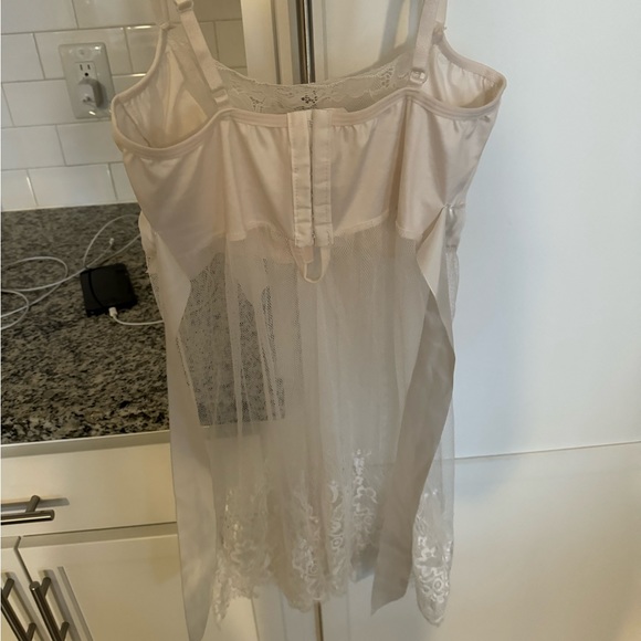 Vintage white lingerie slip mini dress - Picture 2 of 4